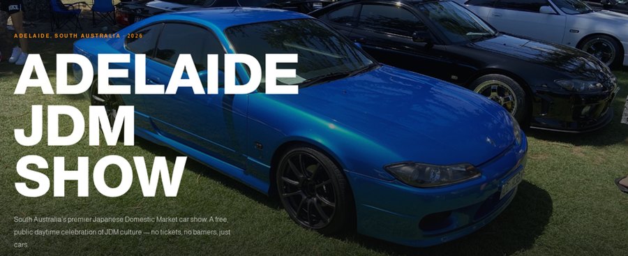 Adelaide JDM Show hero section close-up