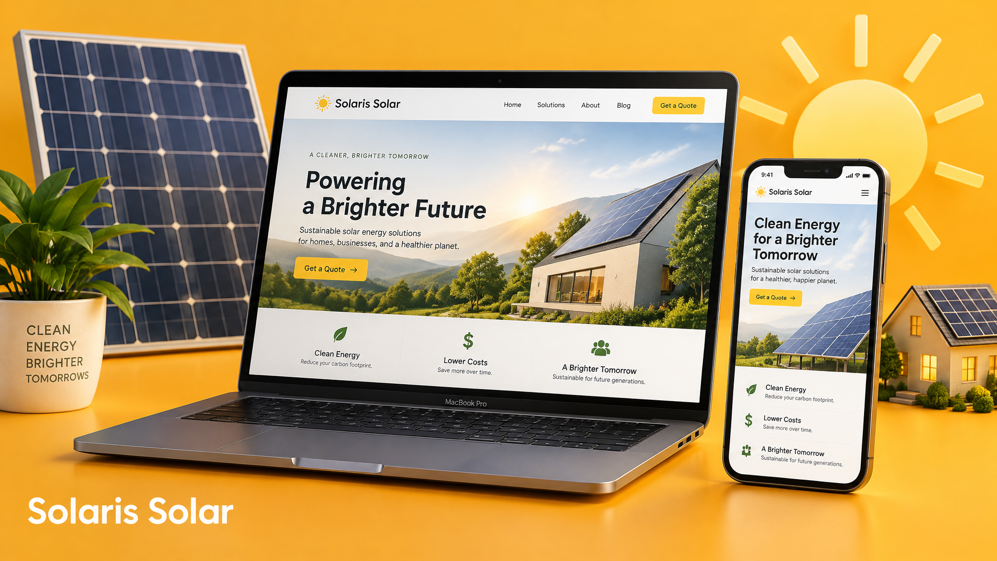 Solaris Solar website design concept