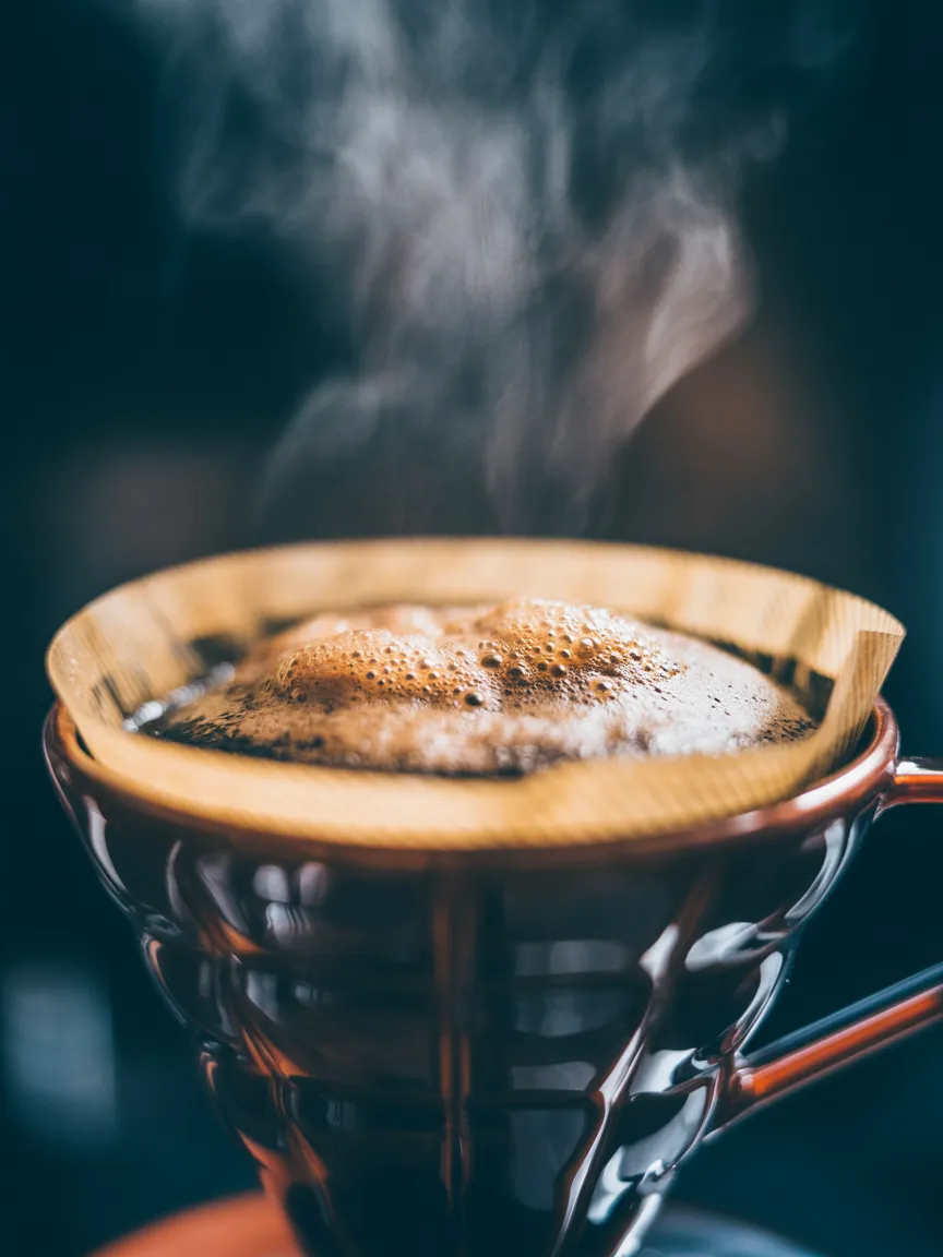 Coffee bloom closeup